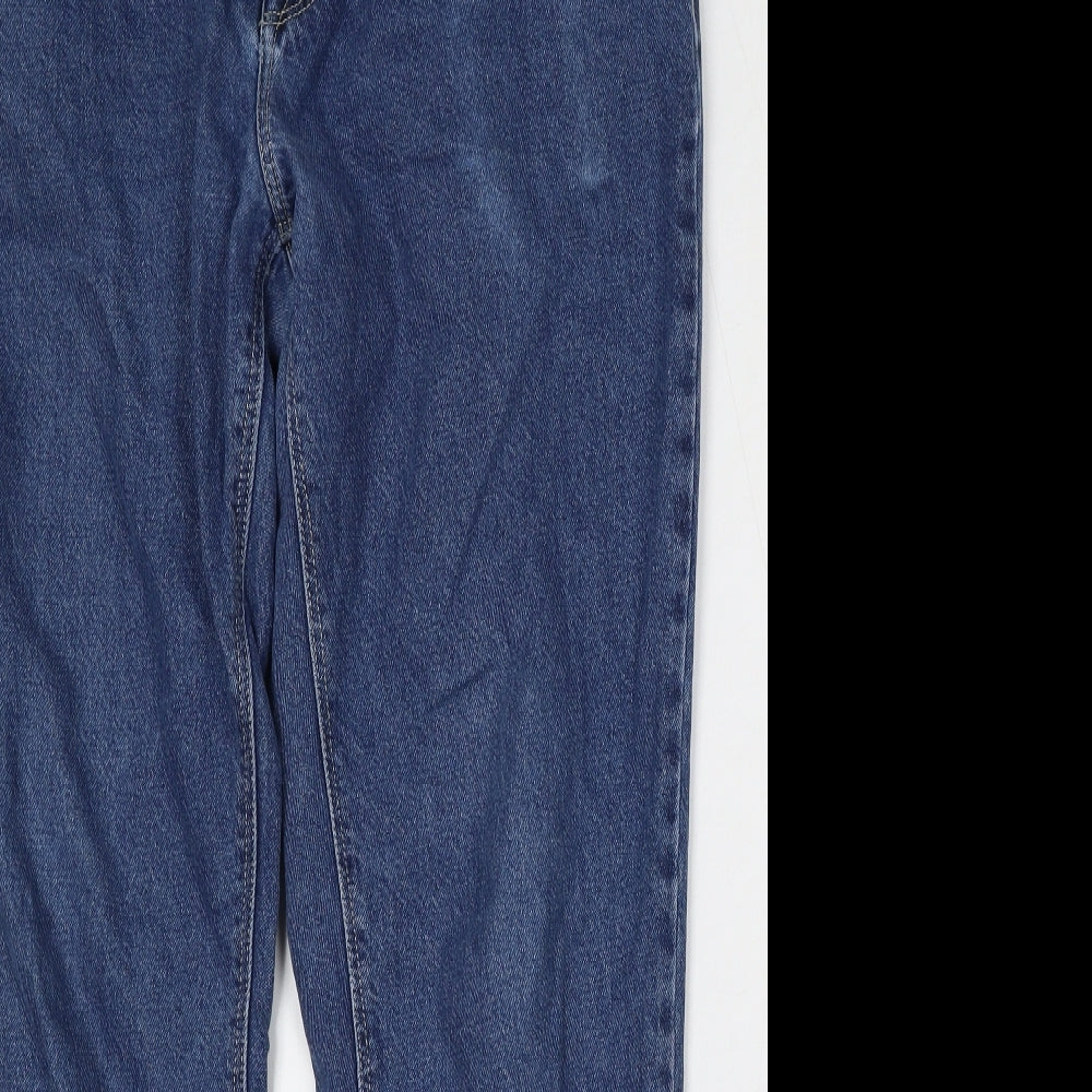 ASOS Womens Blue  Cotton Cropped Jeans Size 40 in L30 in Regular Button