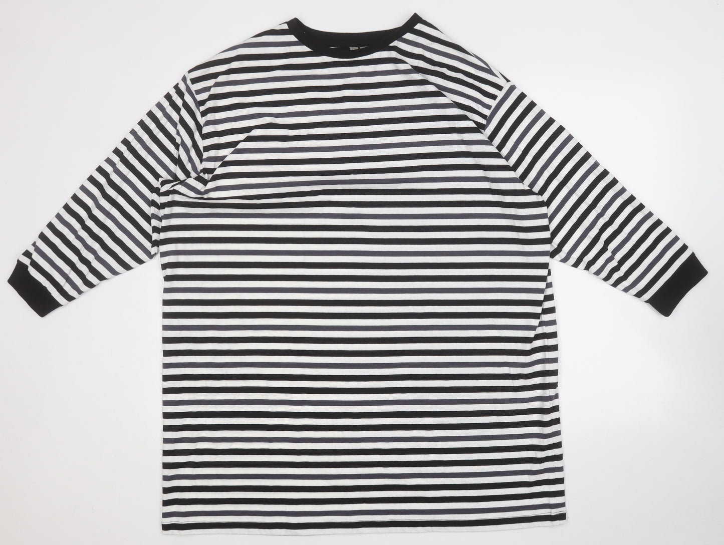 ASOS Womens Multicoloured Striped Polyester T-Shirt Dress  Size 10  Round Neck