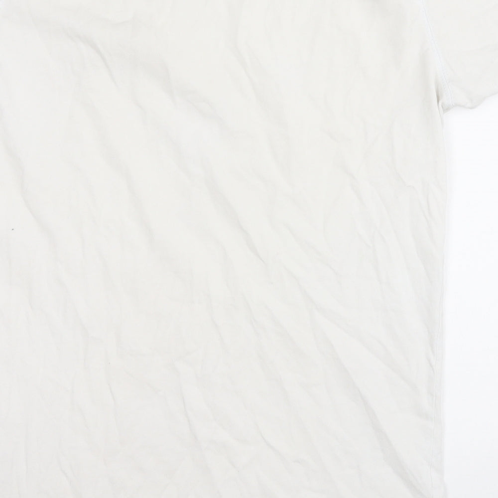 11 degrees Mens White  Cotton  T-Shirt Size S Round Neck