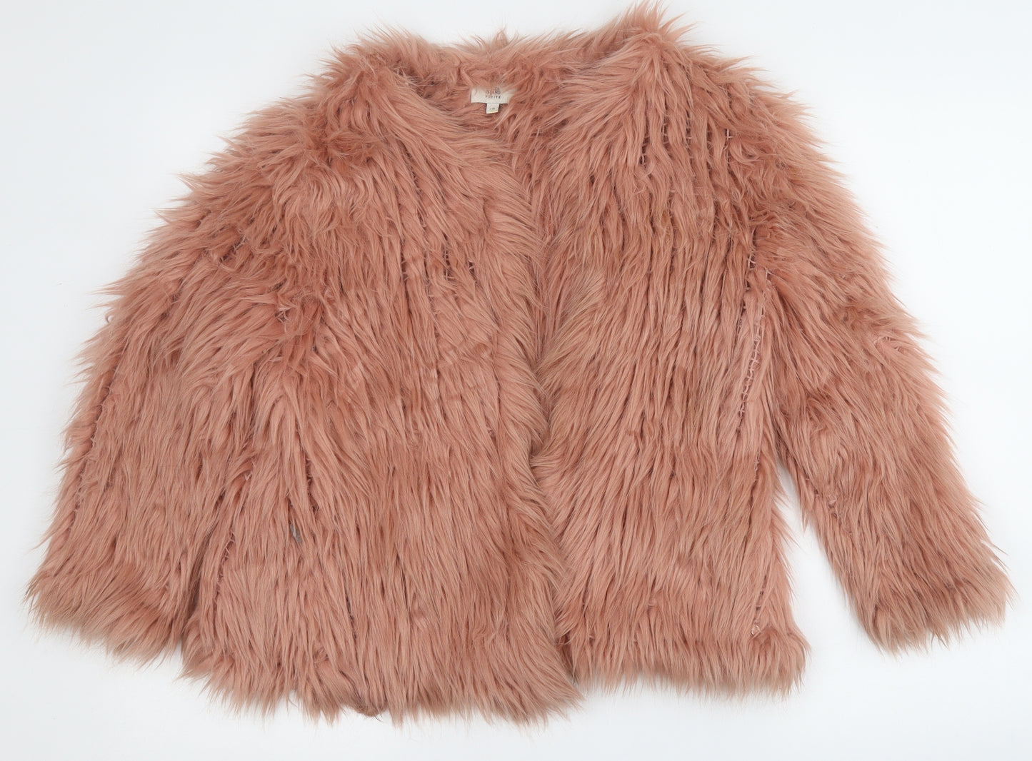 River Island Womens Pink Geometric  Jacket Coatigan Size 10