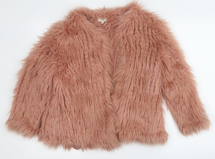 River Island Womens Pink Geometric  Jacket Coatigan Size 10