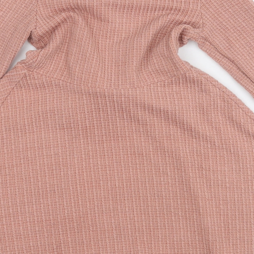 Primark Girls Pink Geometric Polyester Fit & Flare  Size 5-6 Years  Round Neck