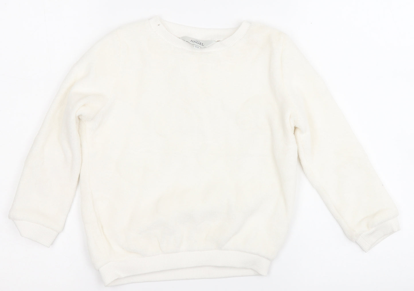 Angel  Girls White Geometric Polyester Top Pyjama Top Size 4-5 Years   - Love Heart