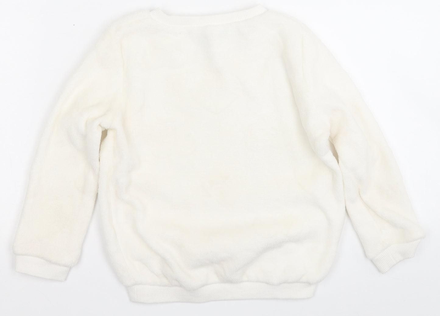 Angel  Girls White Geometric Polyester Top Pyjama Top Size 4-5 Years   - Love Heart