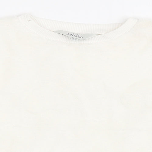 Angel  Girls White Geometric Polyester Top Pyjama Top Size 4-5 Years   - Love Heart