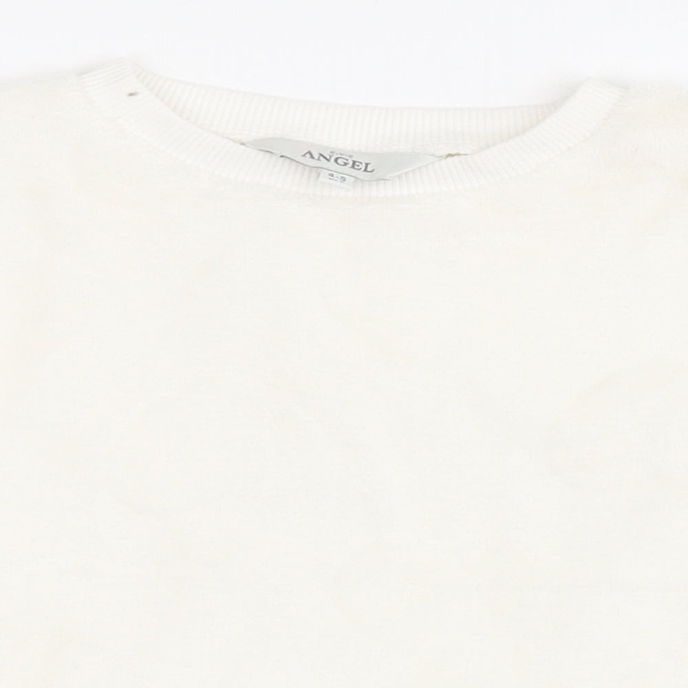 Angel  Girls White Geometric Polyester Top Pyjama Top Size 4-5 Years   - Love Heart