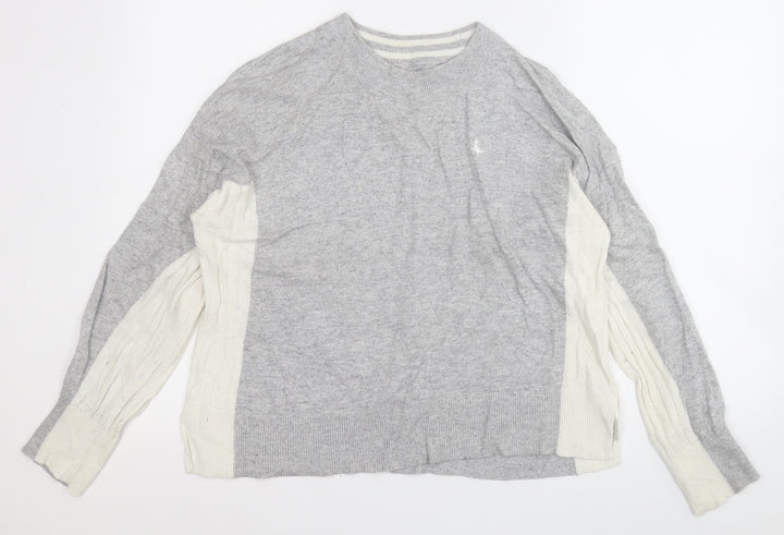 Jack Wills Womens Grey Round Neck Viscose Pullover Jumper Size 10