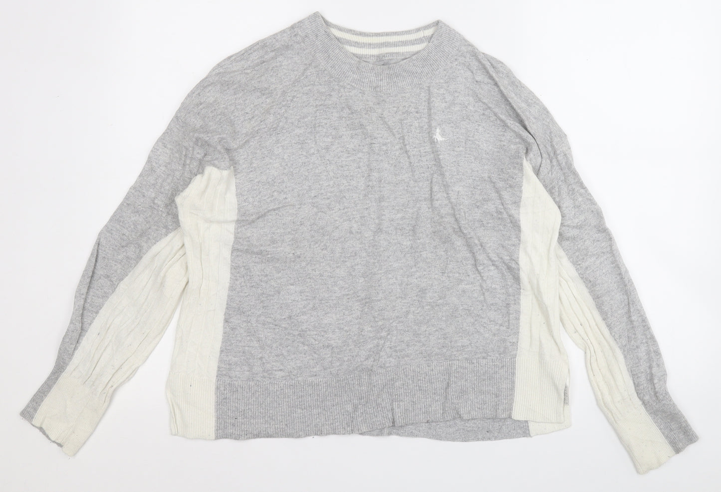 Jack Wills Womens Grey Round Neck  Viscose Pullover Jumper Size 10