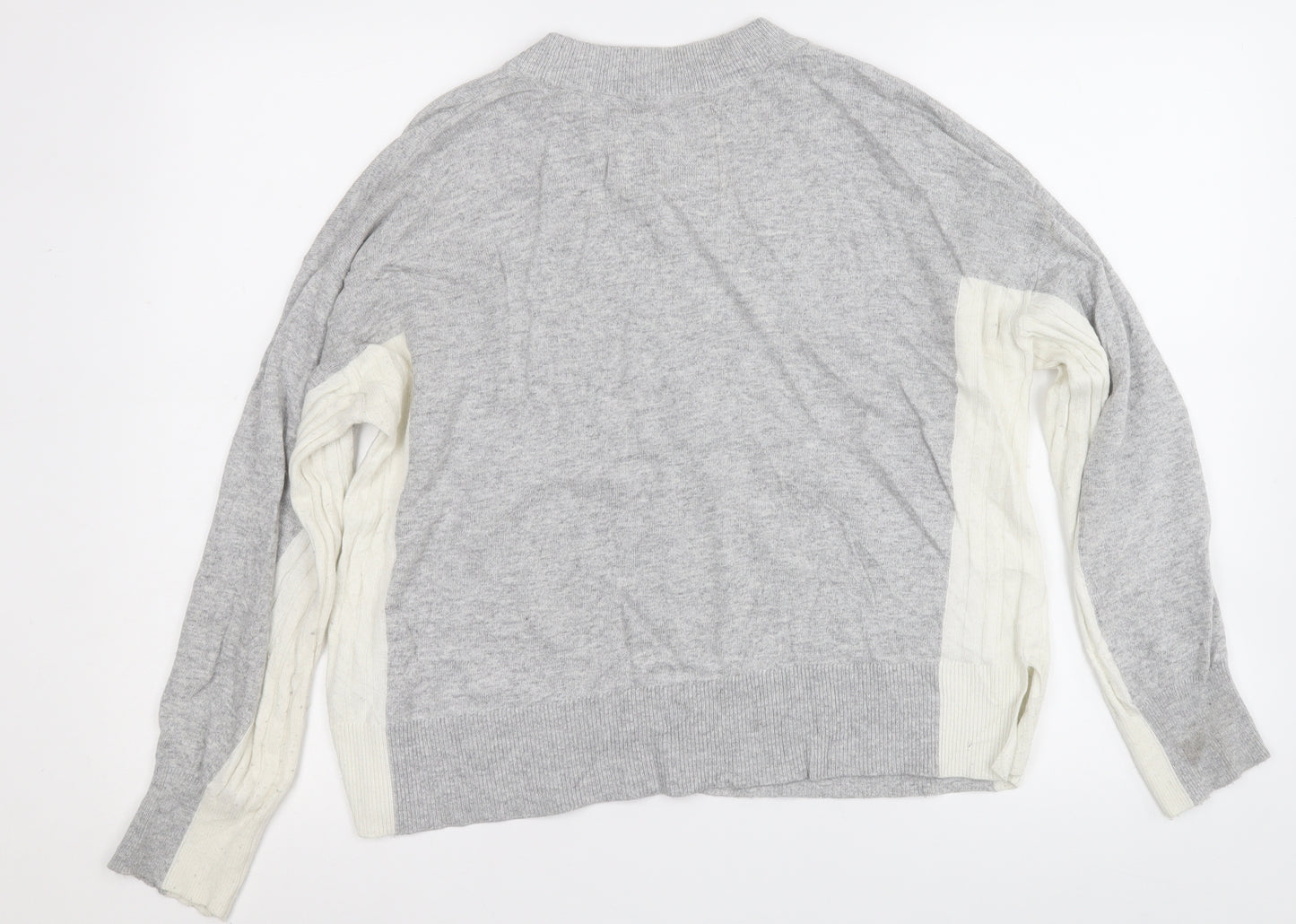 Jack Wills Womens Grey Round Neck  Viscose Pullover Jumper Size 10