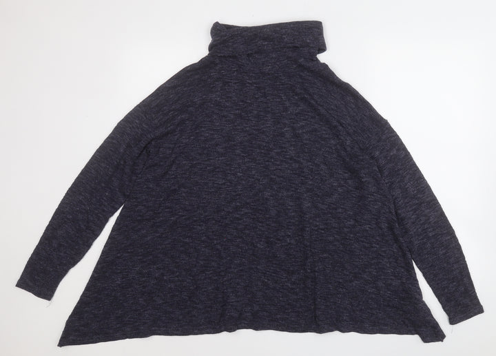 New Look Womens Blue Roll Neck Polyester Pullover Jumper Size 12