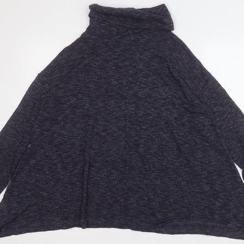 New Look Womens Blue Roll Neck  Polyester Pullover Jumper Size 12