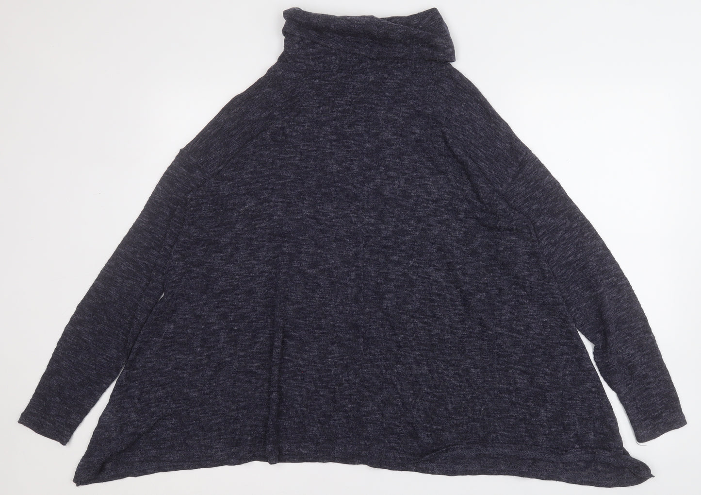 New Look Womens Blue Roll Neck  Polyester Pullover Jumper Size 12