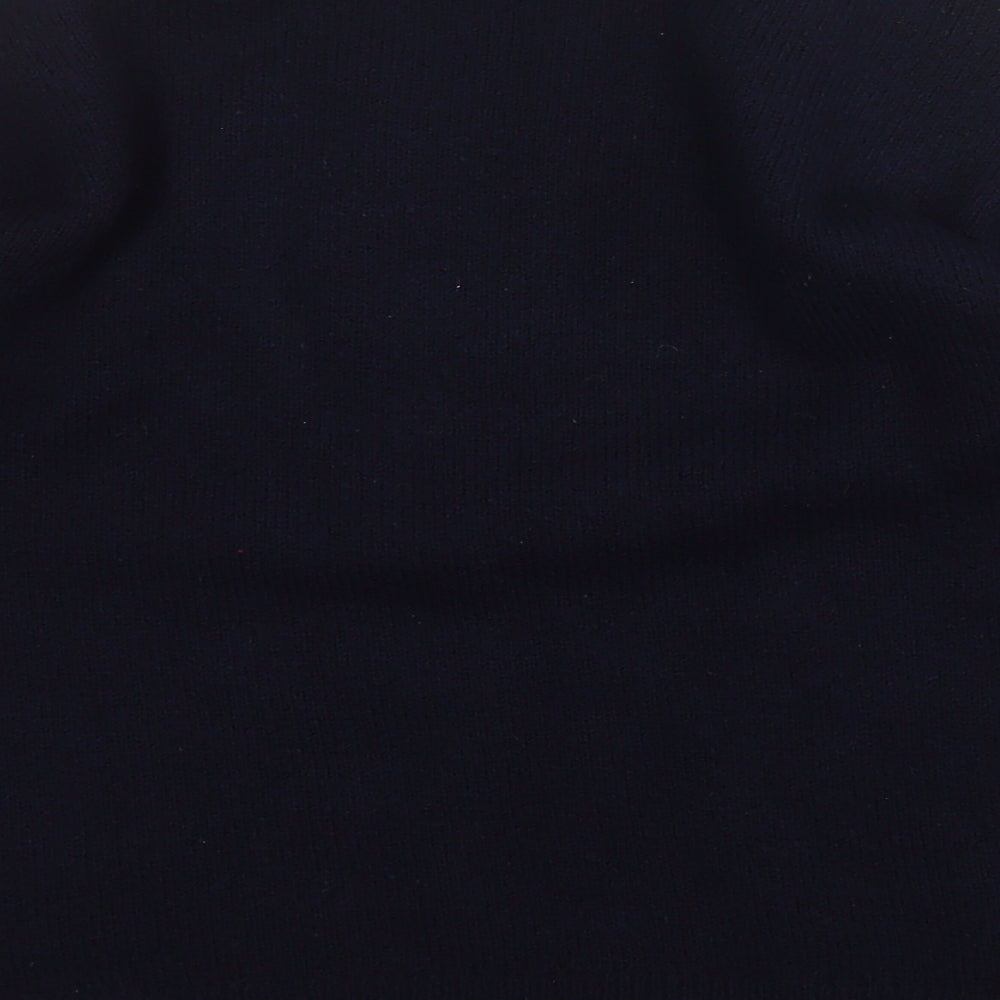 Papaya Womens Blue Round Neck Geometric Acrylic Pullover Jumper Size S   - Star