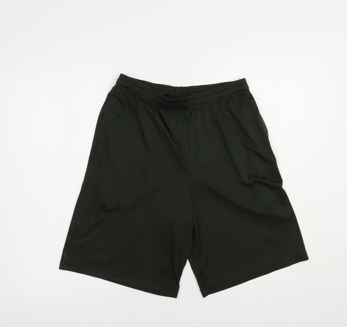 Under armour Mens Green  Polyester Sweat Shorts Size M L9 in Regular Drawstring