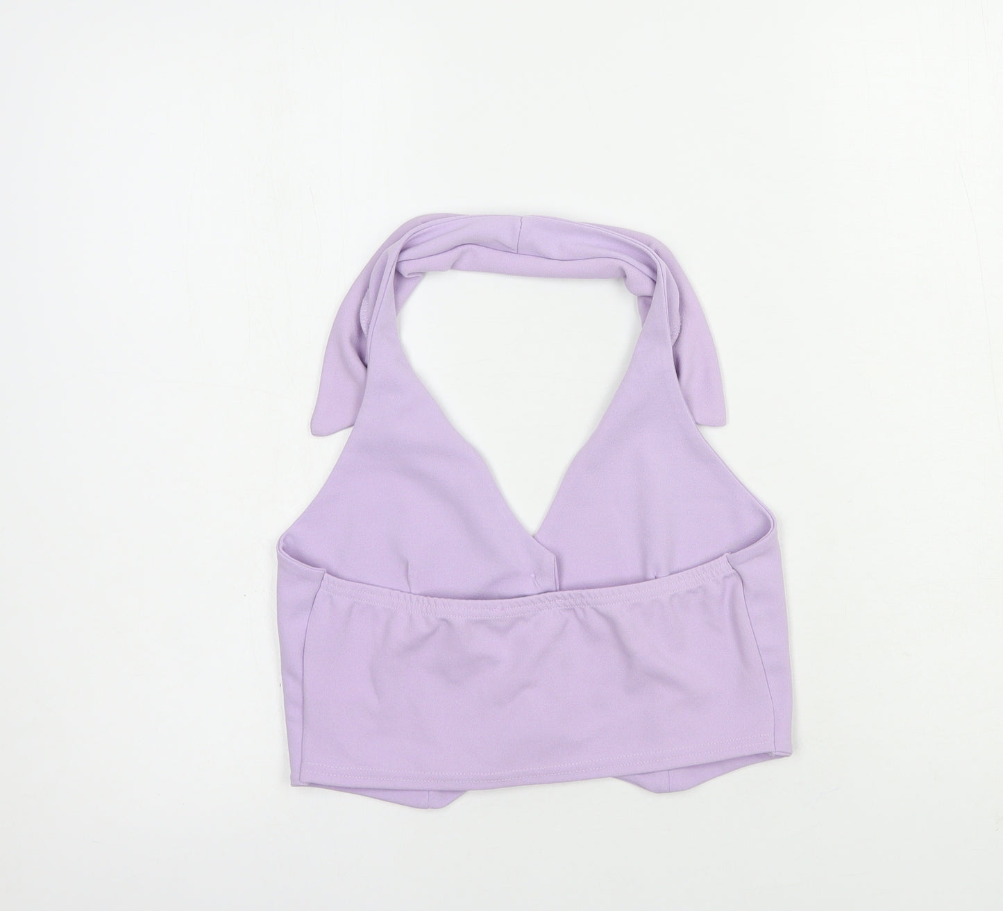 Missguided Womens Purple  Polyester Cropped Tank Size 4 V-Neck