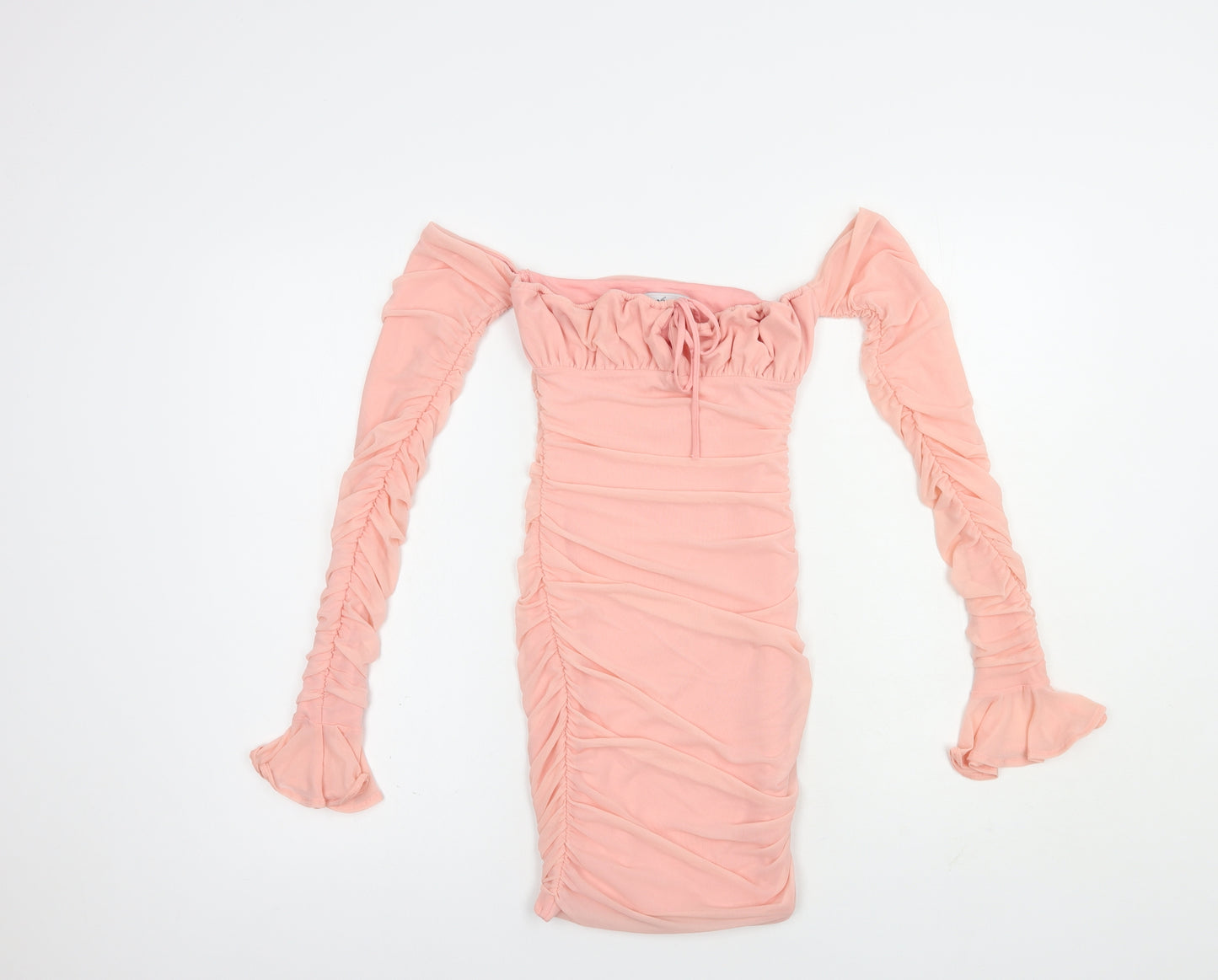 Oh Polly Womens Pink  Nylon Bodycon  Size 4  Off the Shoulder Pullover