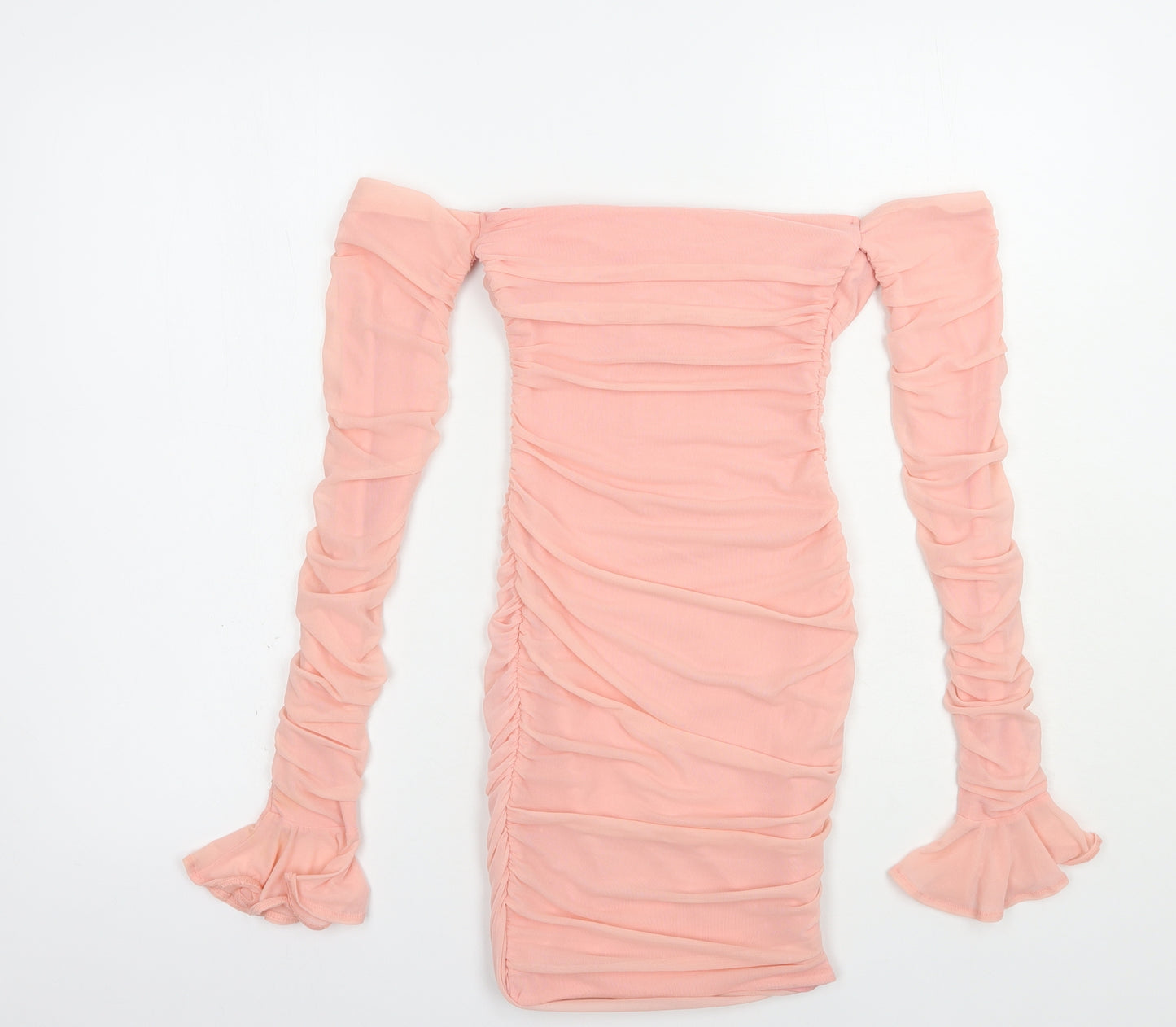 Oh Polly Womens Pink  Nylon Bodycon  Size 4  Off the Shoulder Pullover