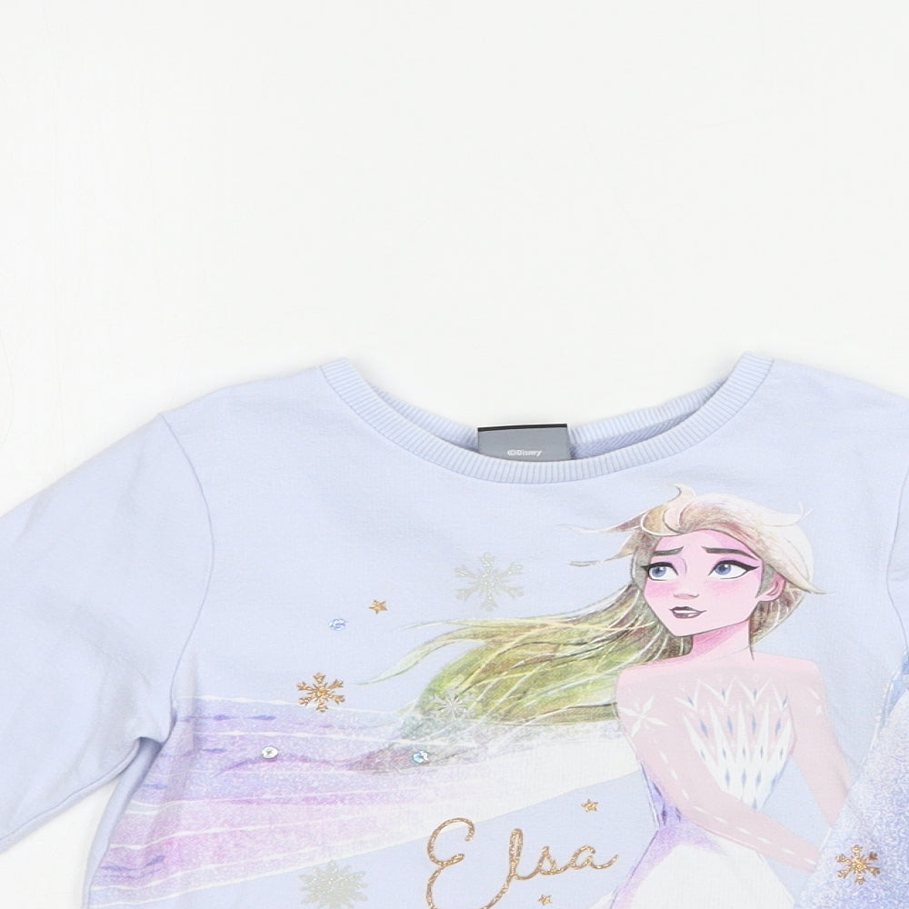 George Girls Blue  Cotton Pullover Sweatshirt Size 3-4 Years  Pullover - Frozen II