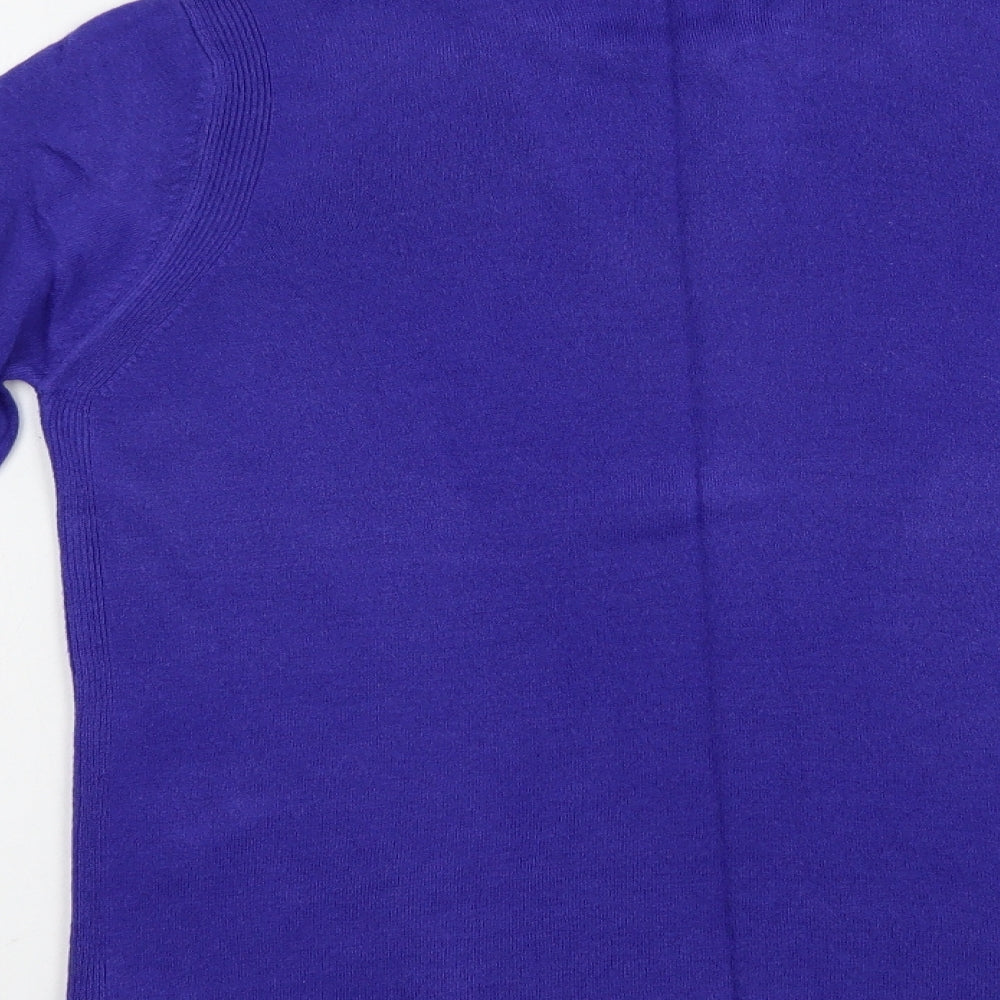 Marks and Spencer Womens Purple Crew Neck  Acrylic Pullover Jumper Size 16