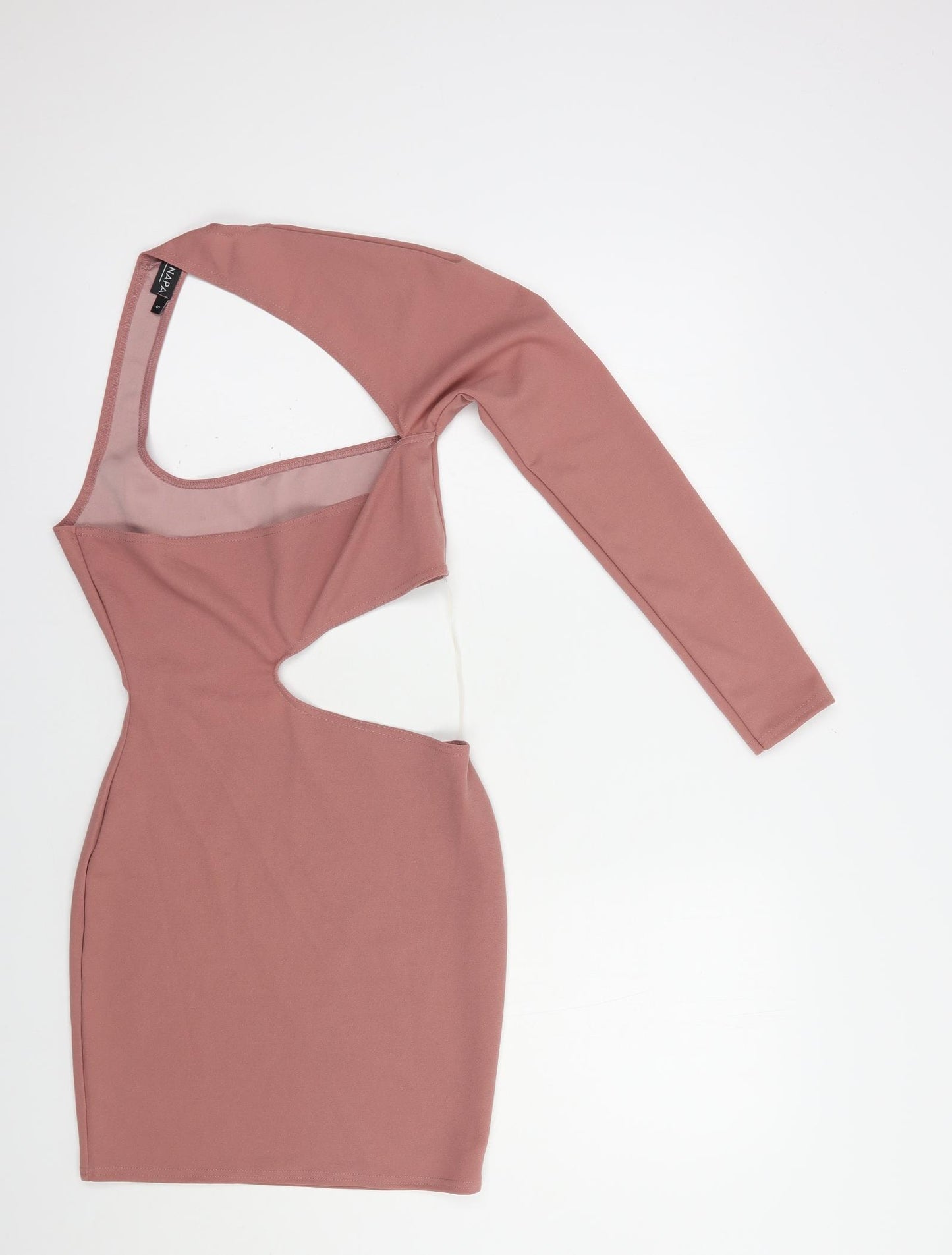 Ayanapa Womens Pink  Polyester Bodycon  Size S  One Shoulder Pullover