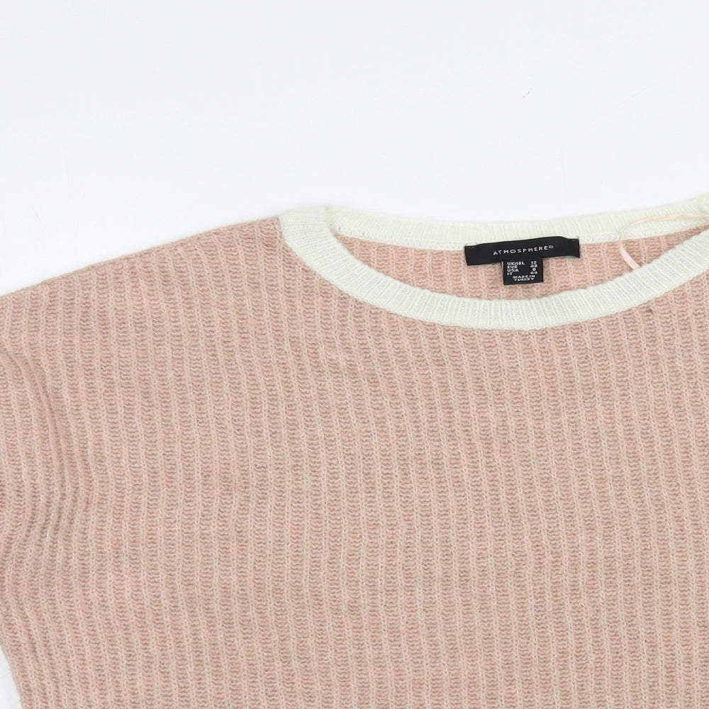 Atmosphere Womens Pink Crew Neck  Acrylic Pullover Jumper Size 12