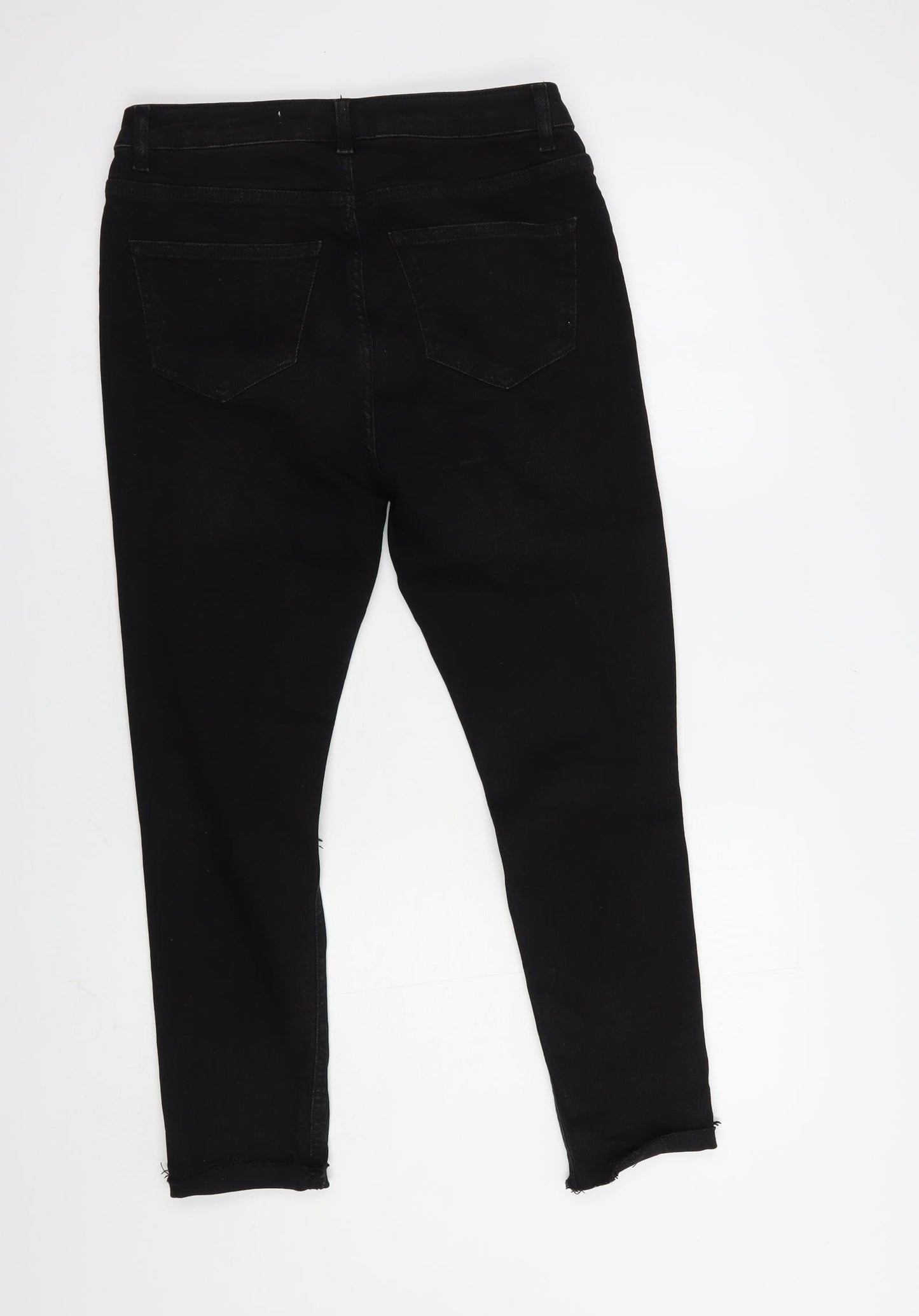 New Look Womens Black  Cotton Skinny Jeans Size 14 L27 in Regular Button