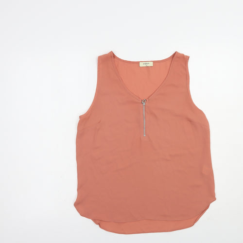 Papaya Womens Pink  Polyester Basic Blouse Size 10 V-Neck