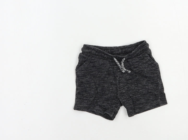 Matalan Baby Grey Cotton Cropped Trousers Size 9-12 Months Drawstring