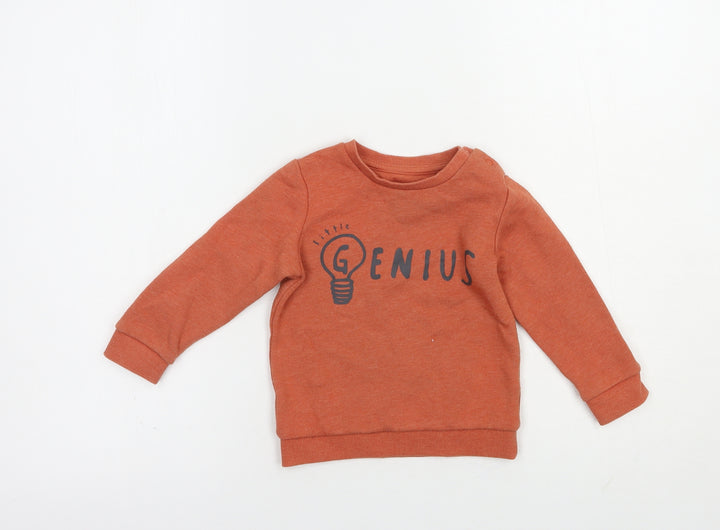 F&F Baby Brown  Cotton Pullover Jumper Size 12-18 Months  Pullover - Genius