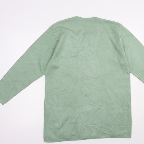 Paramour Womens Green Crew Neck  Acrylic Cardigan Jumper Size L
