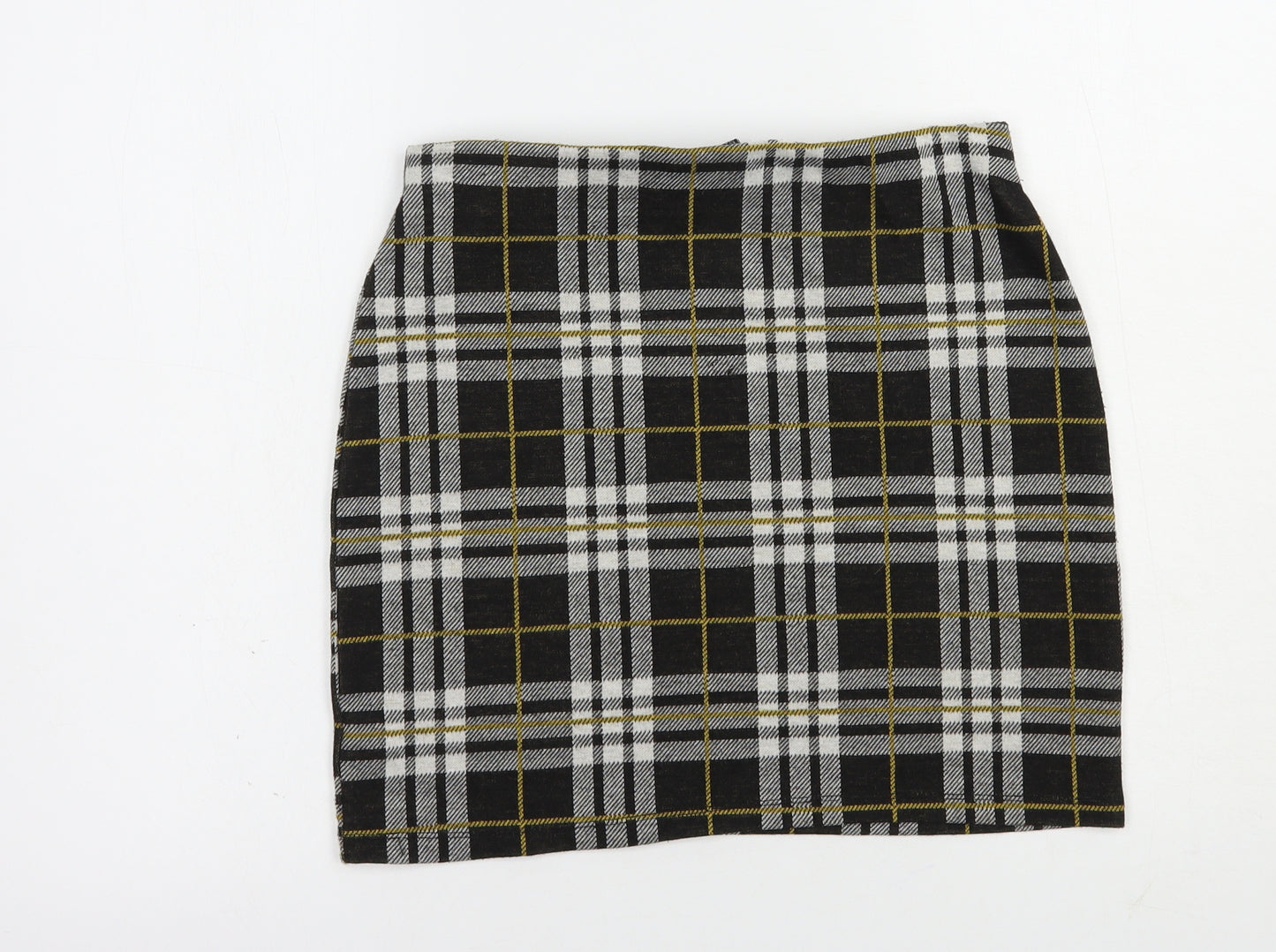 New Look Womens Grey Plaid Polyester Mini Skirt Size 12