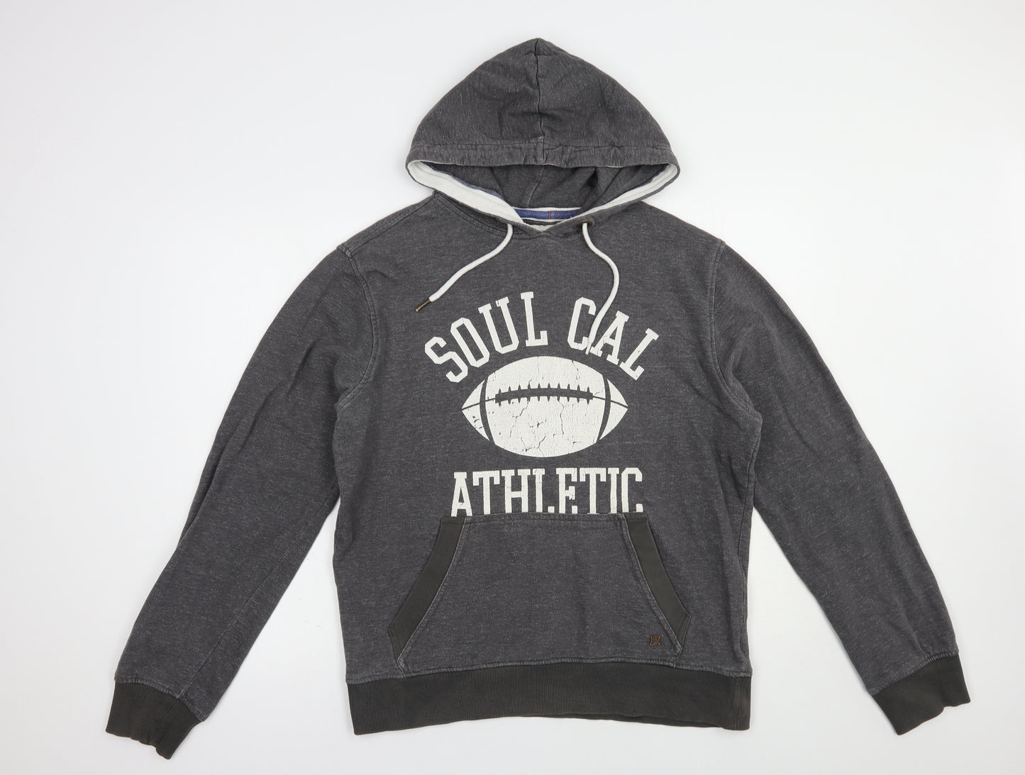 SoulCal&Co Mens Grey  Cotton Pullover Hoodie Size XL