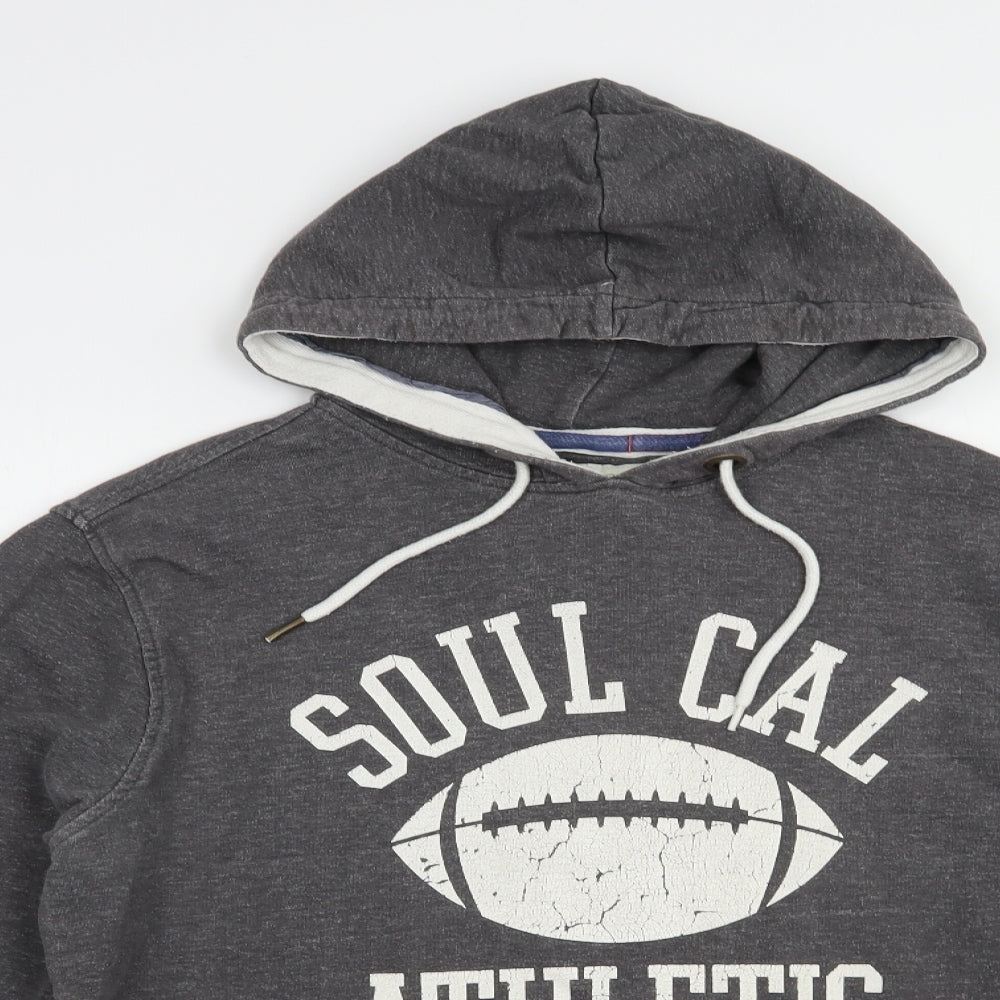 SoulCal&Co Mens Grey  Cotton Pullover Hoodie Size XL