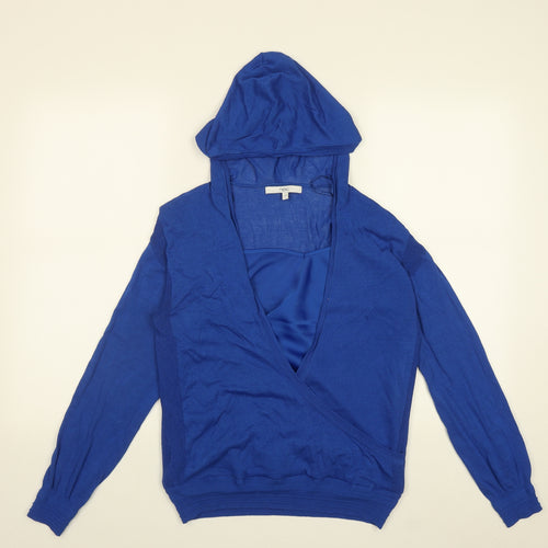 NEXT Womens Blue V-Neck  Viscose Pullover Jumper Size 10