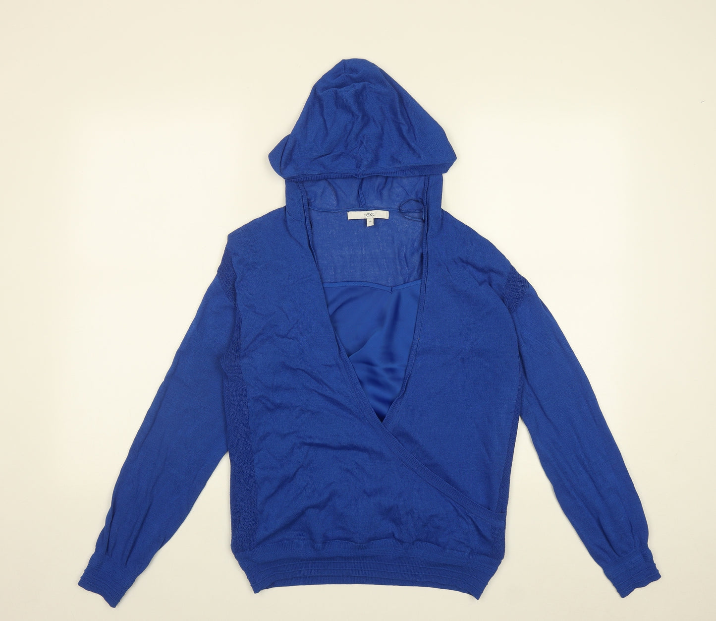 NEXT Womens Blue V-Neck  Viscose Pullover Jumper Size 10