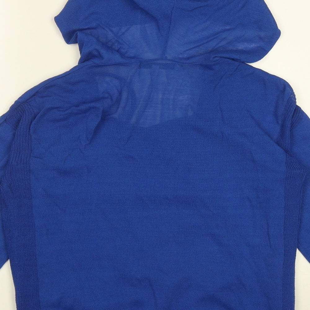 NEXT Womens Blue V-Neck  Viscose Pullover Jumper Size 10