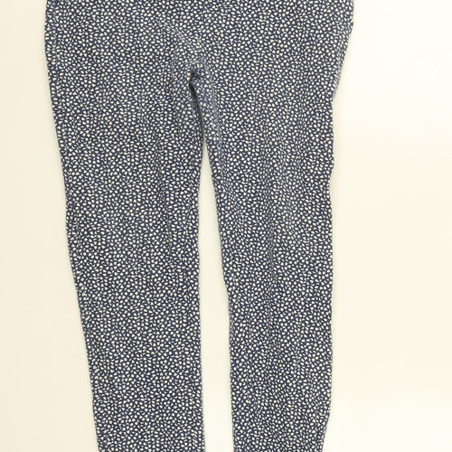 Goldigga Mens Blue Geometric Cotton Jegging Trousers Size 16 L26 in Regular Button