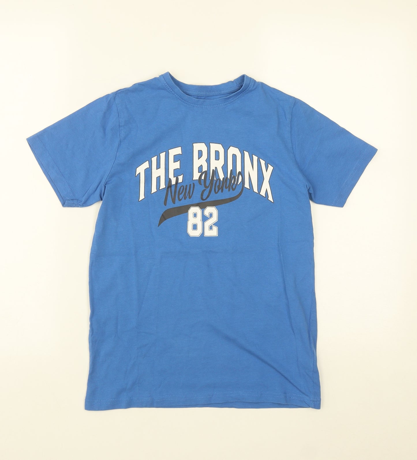Primark  Boys Blue  Cotton Basic T-Shirt Size 10-11 Years Round Neck