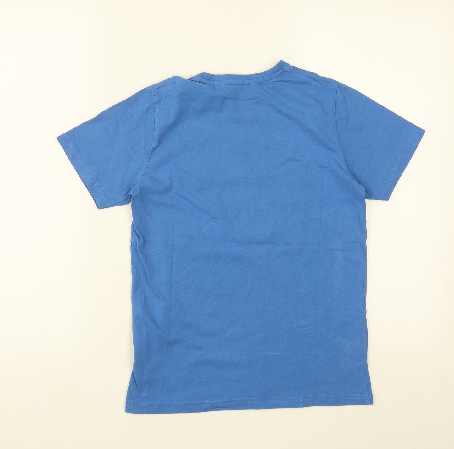 Primark  Boys Blue  Cotton Basic T-Shirt Size 10-11 Years Round Neck