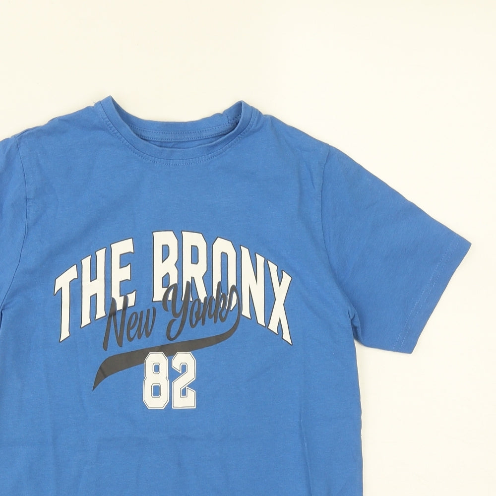 Primark  Boys Blue  Cotton Basic T-Shirt Size 10-11 Years Round Neck