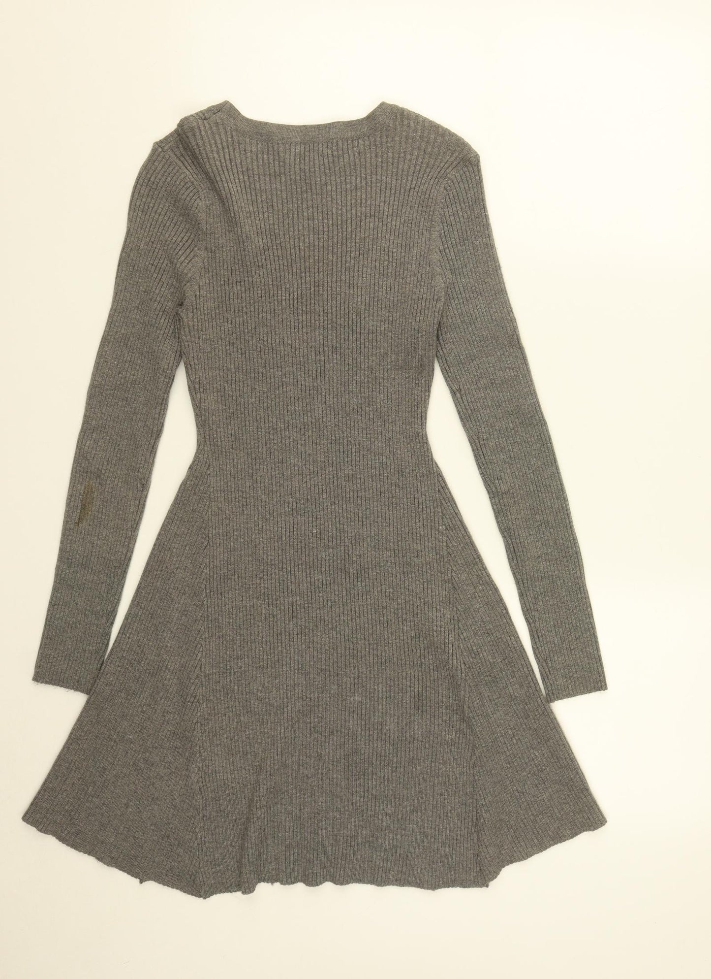 Primark Womens Grey  Viscose Fit & Flare  Size M  Round Neck  - Size 12-14