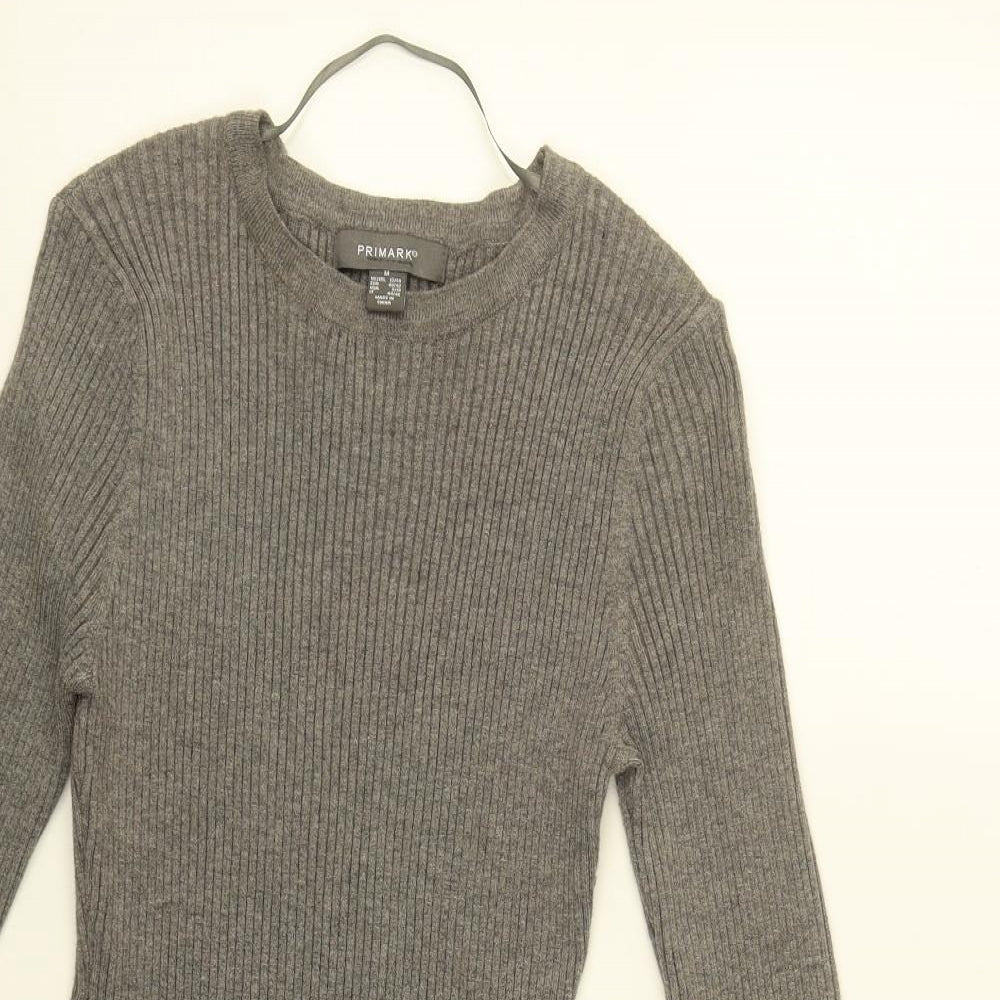Primark Womens Grey  Viscose Fit & Flare  Size M  Round Neck  - Size 12-14