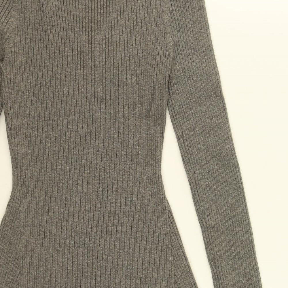 Primark Womens Grey  Viscose Fit & Flare  Size M  Round Neck  - Size 12-14