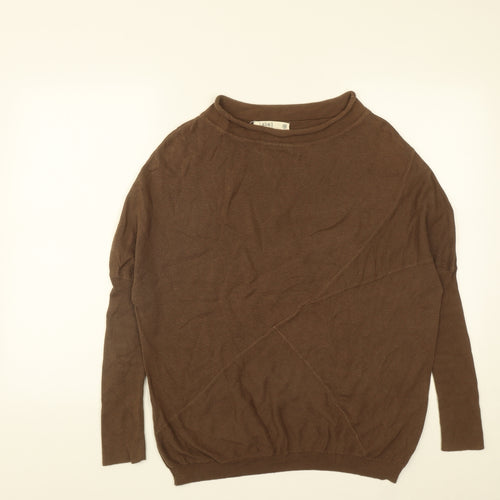 Label Lab Womens Brown Round Neck  Cotton Pullover Jumper Size 10