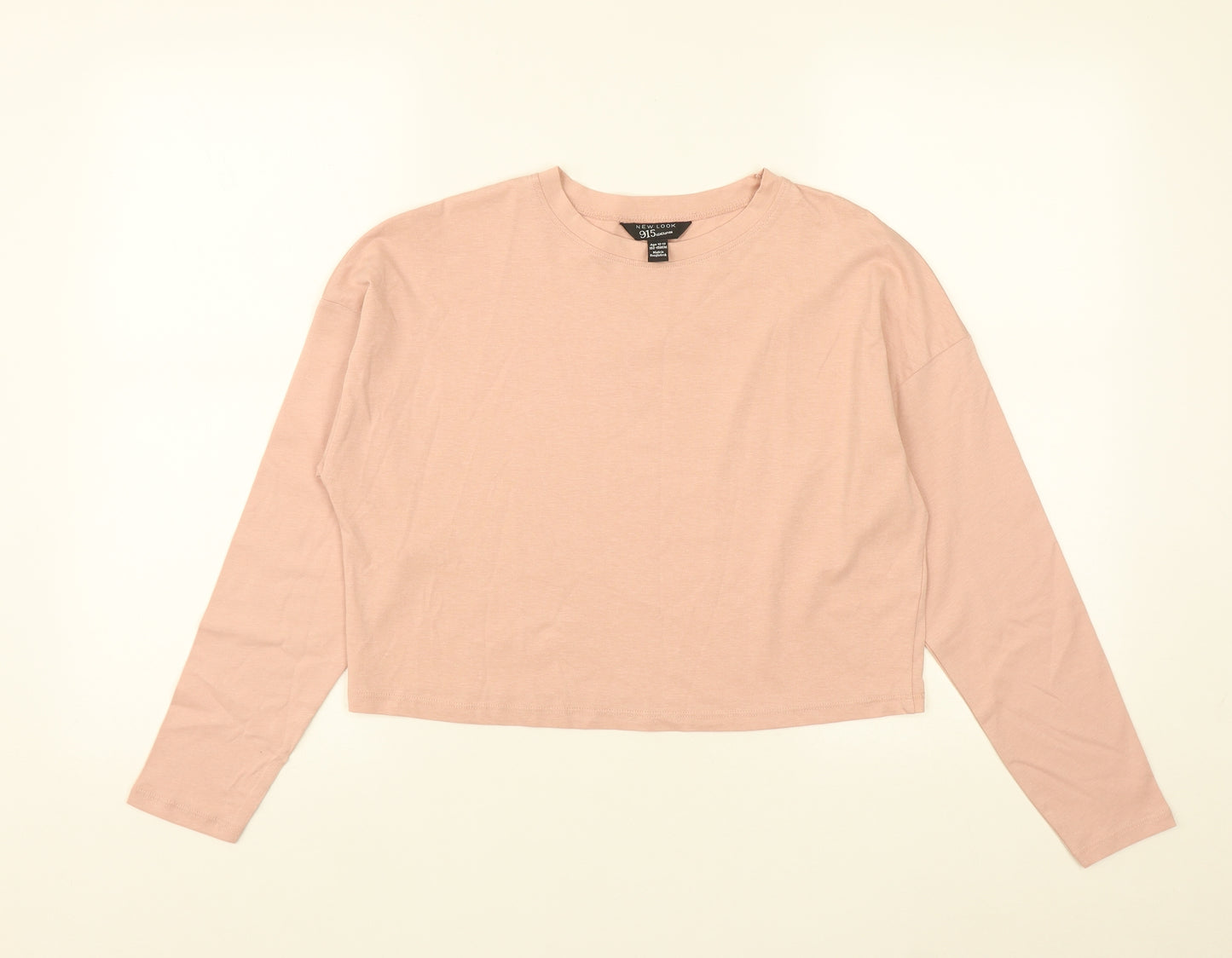 New Look Girls Pink  Cotton Cropped Casual Size 12-13 Years Round Neck