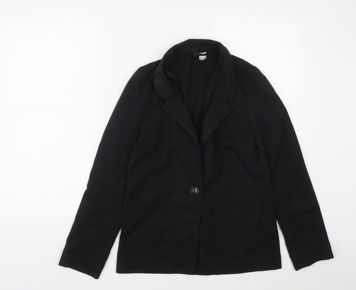 Divided Womens Black Jacket Size 6 Buckle