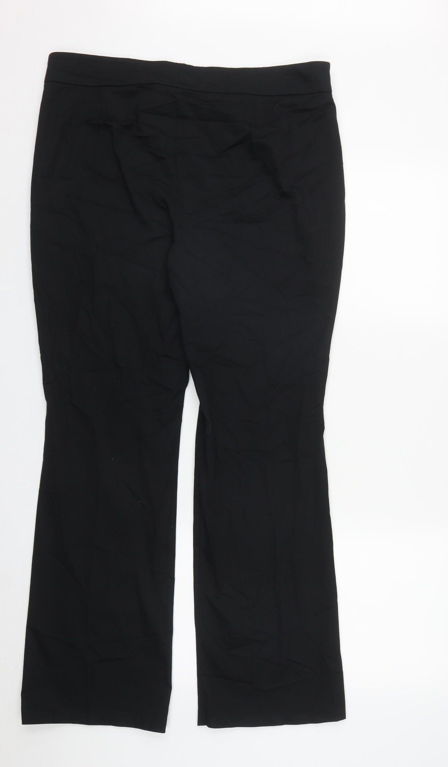 F&F Womens Black  Cotton Trousers  Size 18 L29 in Regular Zip