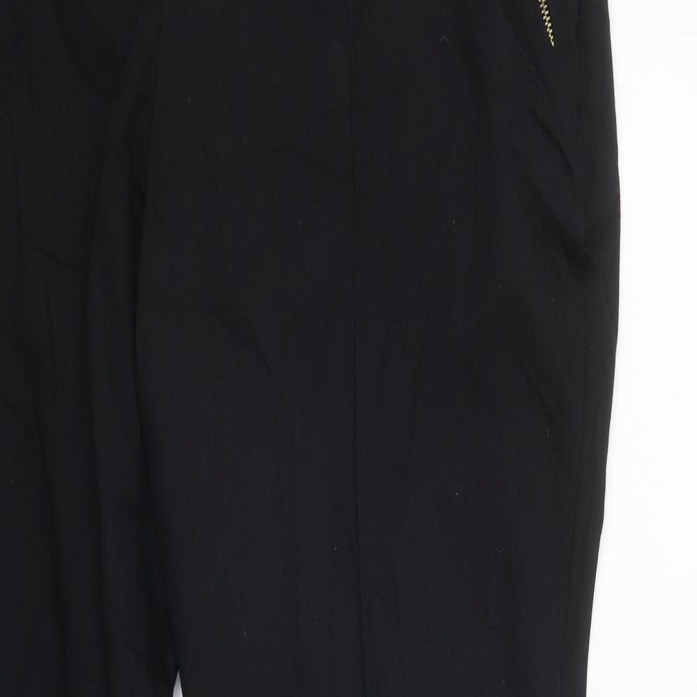 F&F Womens Black  Cotton Trousers  Size 18 L29 in Regular Zip