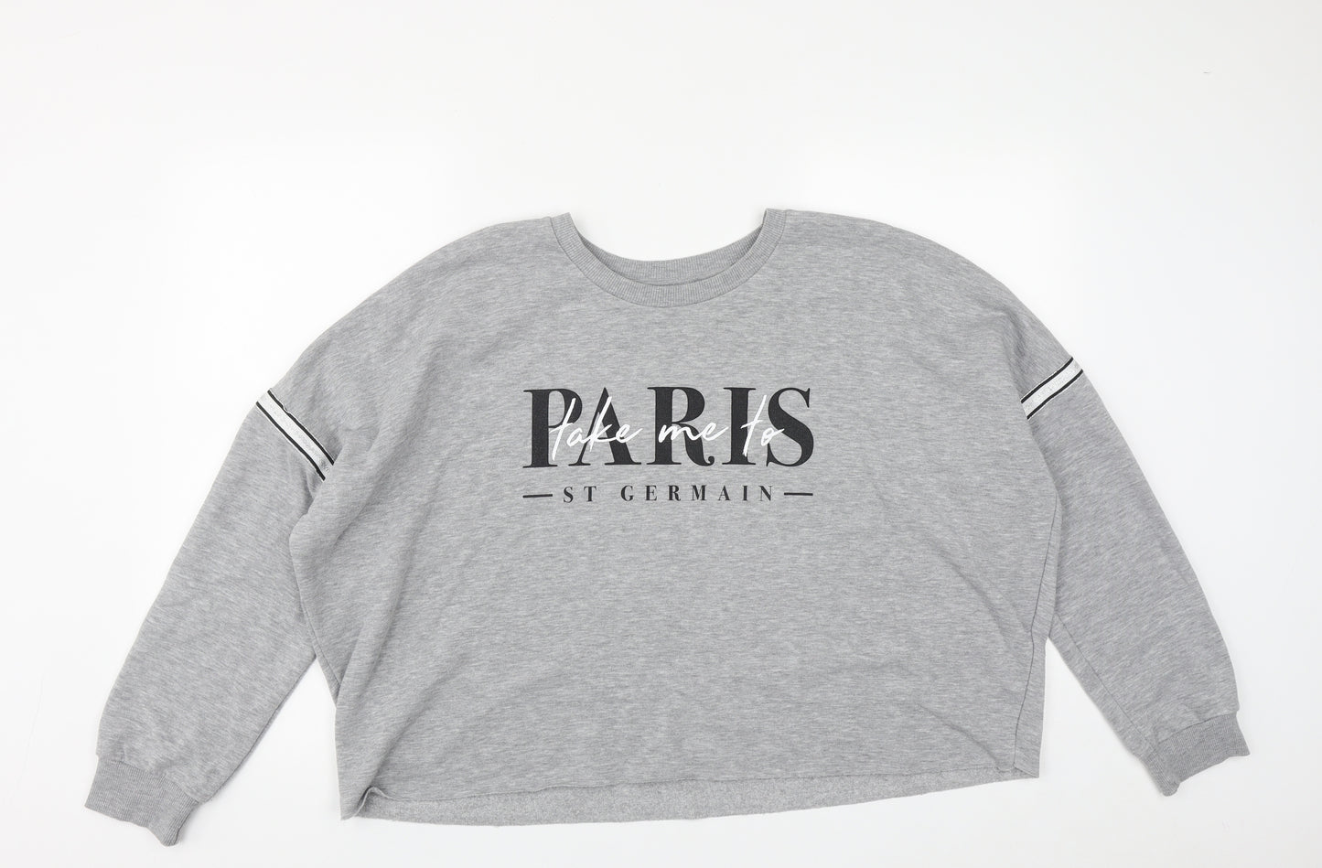 Primark Womens Grey  Polyester Pullover Sweatshirt Size L
