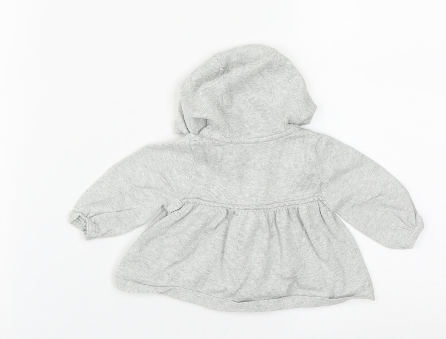 Mothercare Girls Grey  Cotton Cardigan Jumper Size 0-3 Months  Zip